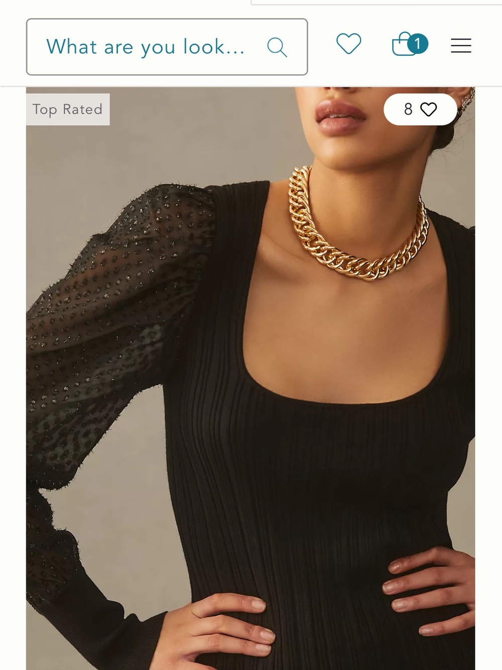 Anthropologie Black Sheer Puff-Sleeve Blouse